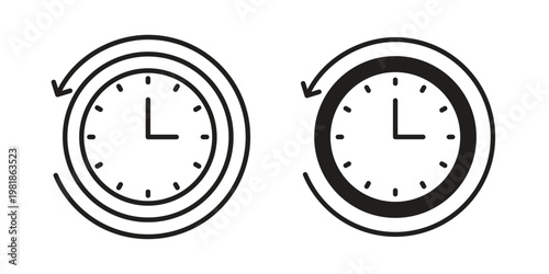 Rewind time icon and symbol. Vector icon editable set