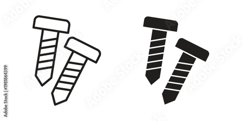 Quadro su tela Screws icon and symbol. Vector icon editable set