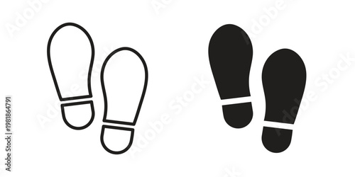 Shoe print icon and symbol. Vector icon editable set