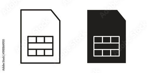 Sim card icon and symbol. Vector icon editable set