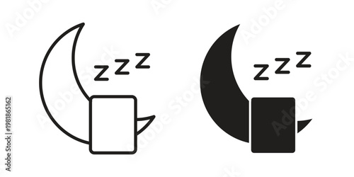 Sleep icon and symbol. Vector icon editable set