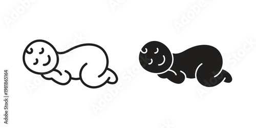 Sleeping baby icon and symbol. Vector icon editable set