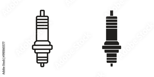 Spark plug icon and symbol. Vector icon editable set