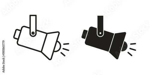 Spotlight icon and symbol. Vector icon editable set