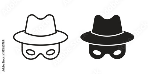Spy icon and symbol. Vector icon editable set