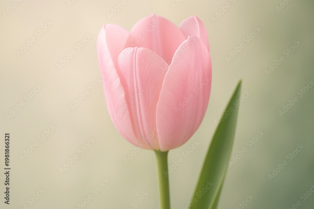 Fototapeta premium Delicate pink tulip bloom.