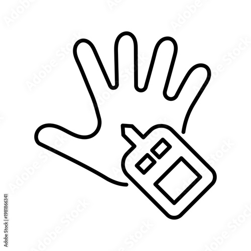 Blood glucose test icon. Healthcare and diabetes line symbol. Black and white.