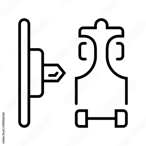 Car chassis printing icon. Industry and additive manufacturing line symbol. Black and white.