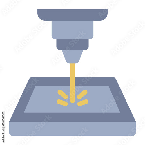 laser cut flat icon. precision tool. metal engraving. tech workshop.