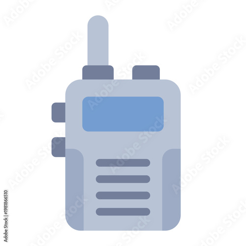 walkie talkie flat icon. radio device. site communication. security gear.