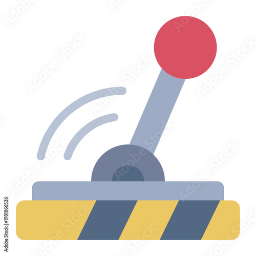 control lever flat icon. machine joystick. manual operation. cockpit gear.