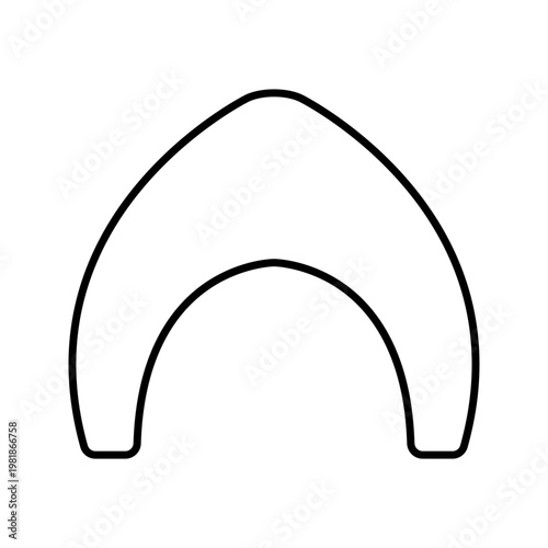 Kokoshnik headdress icon. Fashion and traditional headdress line symbol. Black and white.