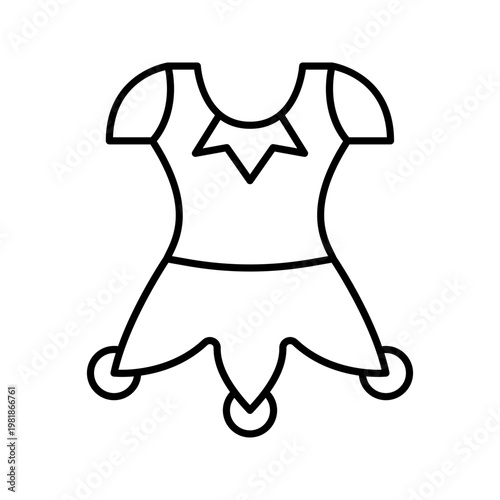 Jester costume icon. Fashion and costume line symbol. Black and white.