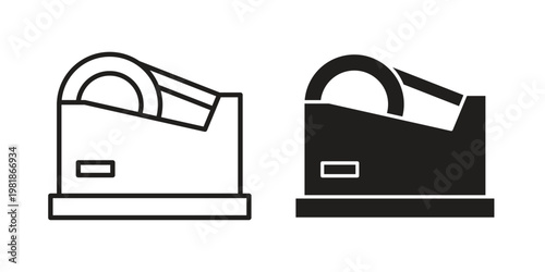 Tape dispenser icon and symbol. Vector icon editable set
