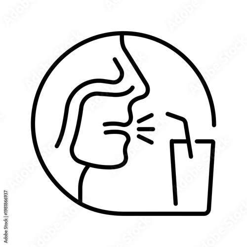 Protein allergy icon. Healthcare and allergy line symbol. Black and white.