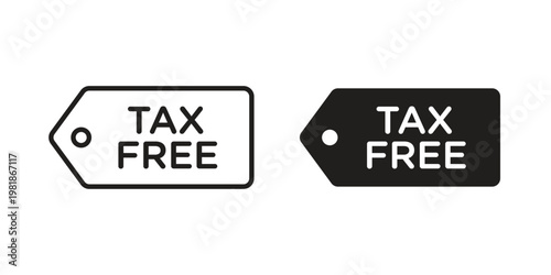 Tax free icon and symbol. Vector icon editable set