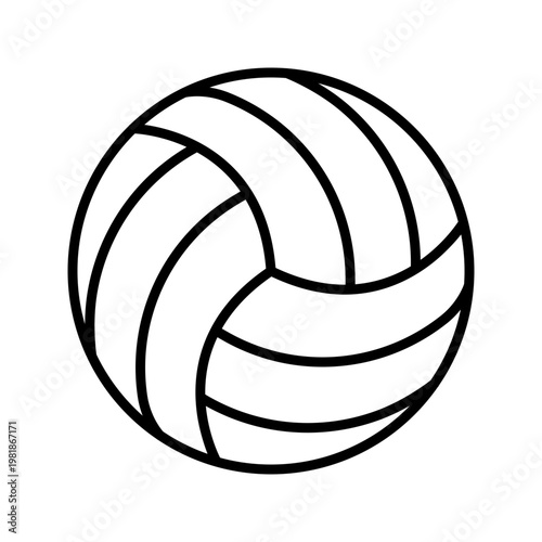 Volleyball ball icon. Sports and volleyball line symbol. Black and white.