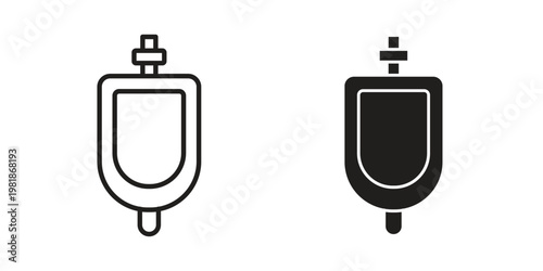 Urinal icon and symbol. Vector icon editable set