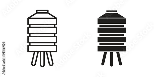 Water tank icon and symbol. Vector icon editable set