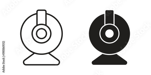 Web camera icon and symbol. Vector icon editable set