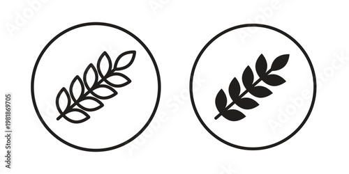 Wheat grain icon and symbol. Vector icon editable set