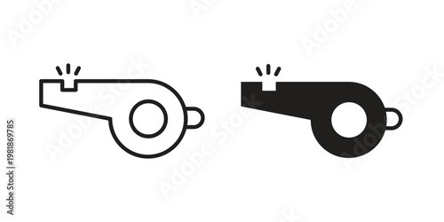 Whistle icon and symbol. Vector icon editable set