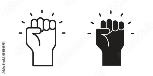 Will power icon and symbol. Vector icon editable set