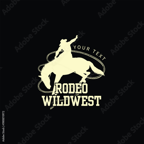 minimalist vector silhouette of wild mustang galloping against abstract gradient sunset background