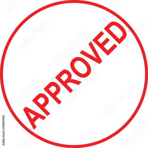 Red approved stamp on for approval and confirmation purposes