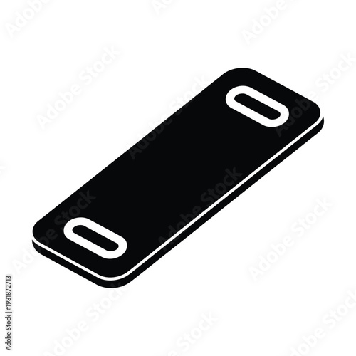 Medical spine board vector icon, black emergency backboard for patient transport, first aid spinal immobilization board, isometric rescue equipment sign for healthcare