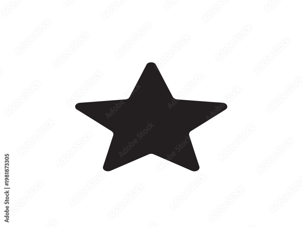 Fototapeta premium black five-pointed star icon flat design vector illustration