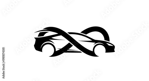 Black silhouette of a speeding car.