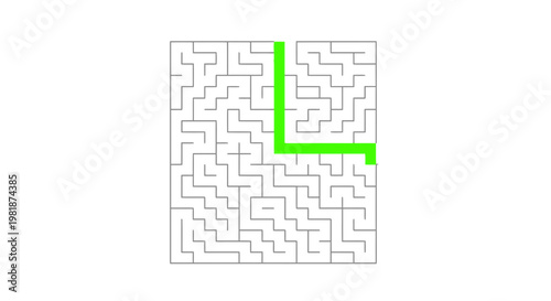 Maze, puzzle, labyrinth, navigation, green path, vector illustration