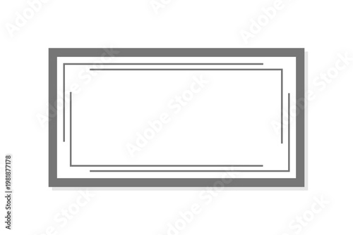 A black rectangular frame on a white background.