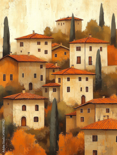 Red-roofed houses on the hillside