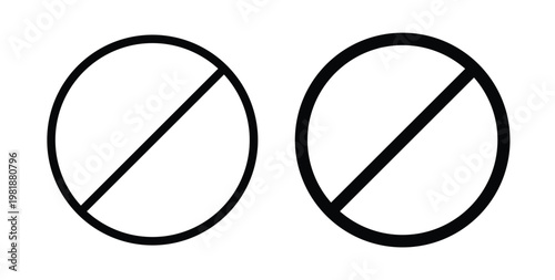 Blocked icon in black and white color. Solid and linear icons