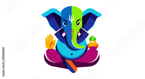 Ganesha Elephant Deity Abstract Art