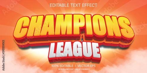 champions league vector text effect with modern style