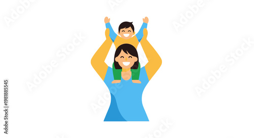 Two People Celebrate Joyful Victory Raising Hands.