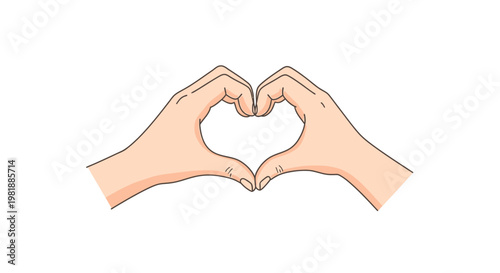 Two Hands Forming a Heart Shape Gesture.