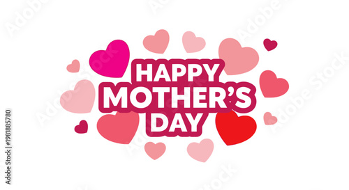 Mothers Day Heart Graphic With Text.