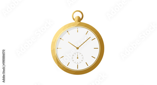 Luxurious gold pocket watch with classic round dial.
