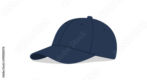 Navy baseball cap isolated on white.