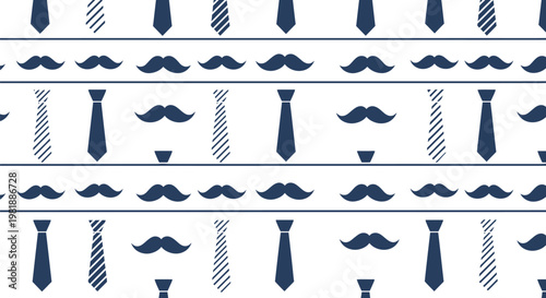 Blue Necktie Pattern Repeating Silk Weave Graphic.