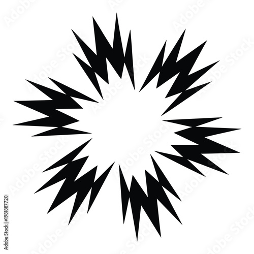 Black Explosion Burst Vector Graphic Illustration