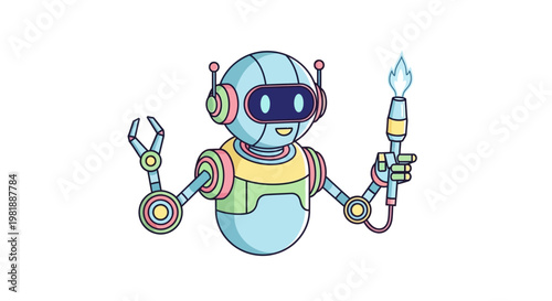 Robot Holding Welding Torch Tool.