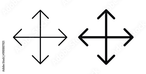 Drag icon in black and white color. Solid and linear icons