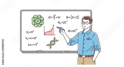 Man writing on whiteboard with marker.