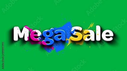 Animation of sale text in repetition on white background