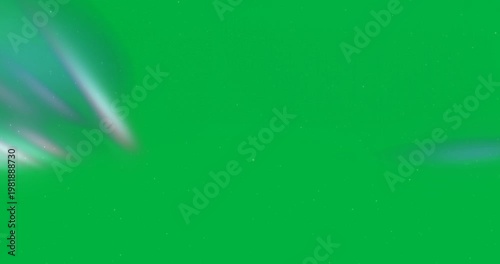 Animation of winter scenery with aurora borealis on black background